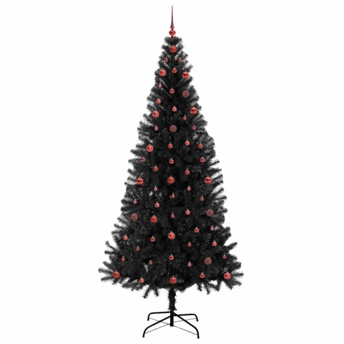 Ziemassvētku Eglīte Su 300 Led Ar Statīvu Melna 240 Cm Pvc Vidaxl