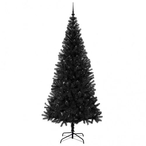 Ziemassvētku Eglīte Su 300 Led Ar Statīvu Melna 240 Cm Pvc Vidaxl