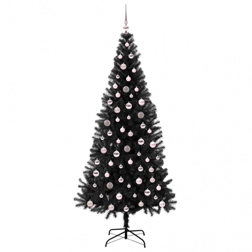 Ziemassvētku Eglīte Su 300 Led Ar Statīvu Melna 240 Cm Pvc Vidaxl