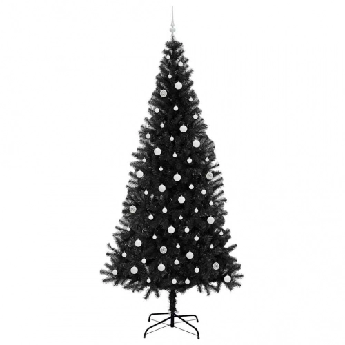 Ziemassvētku Eglīte Su 300 Led Ar Statīvu Melna 240 Cm Pvc Vidaxl