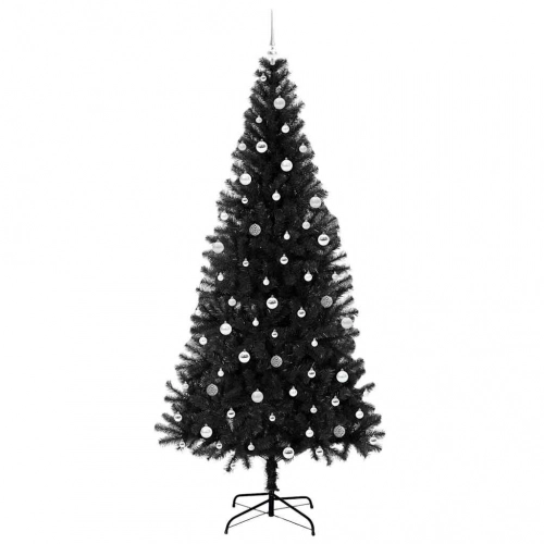 Ziemassvētku Eglīte Su 300 Led Ar Statīvu Melna 240 Cm Pvc Vidaxl