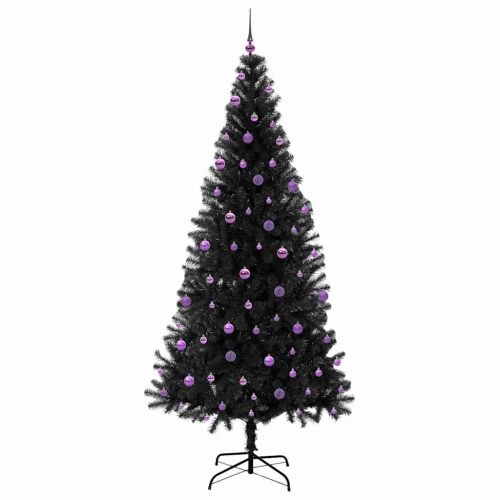 Ziemassvētku Eglīte Su 300 Led Ar Statīvu Melna 240 Cm Pvc Vidaxl