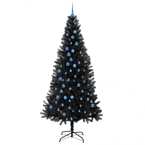 Ziemassvētku Eglīte Su 300 Led Ar Statīvu Melna 240 Cm Pvc Vidaxl