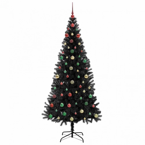 Ziemassvētku Eglīte Su 300 Led Ar Statīvu Melna 240 Cm Pvc Vidaxl