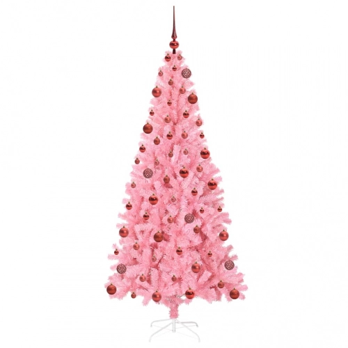 Ziemassvētku Eglīte Su 300 Led Ar Statīvu Rozā 180 Cm Pvc Vidaxl