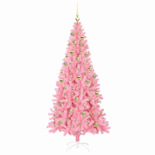 Ziemassvētku Eglīte Su 300 Led Ar Statīvu Rozā 180 Cm Pvc Vidaxl