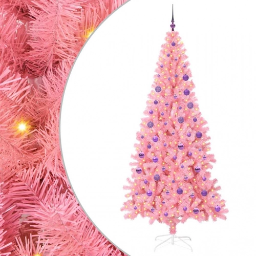 Ziemassvētku Eglīte Su 300 Led Ar Statīvu Rozā 180 Cm Pvc Vidaxl