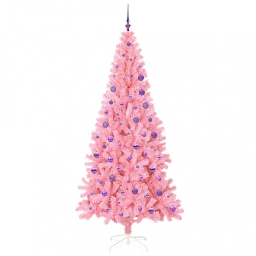 Ziemassvētku Eglīte Su 300 Led Ar Statīvu Rozā 180 Cm Pvc Vidaxl