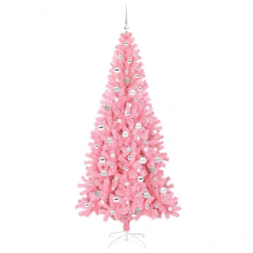 Ziemassvētku Eglīte Su 300 Led Ar Statīvu Rozā 210 Cm Pvc Vidaxl