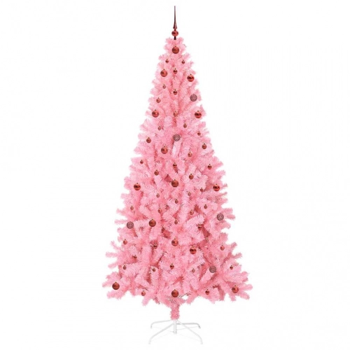 Ziemassvētku Eglīte Su 300 Led Ar Statīvu Rozā 240 Cm Pvc Vidaxl