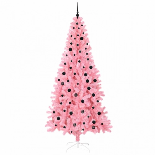 Ziemassvētku Eglīte Su 300 Led Ar Statīvu Rozā 240 Cm Pvc Vidaxl