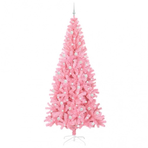 Ziemassvētku Eglīte Su 300 Led Ar Statīvu Rozā 240 Cm Pvc Vidaxl