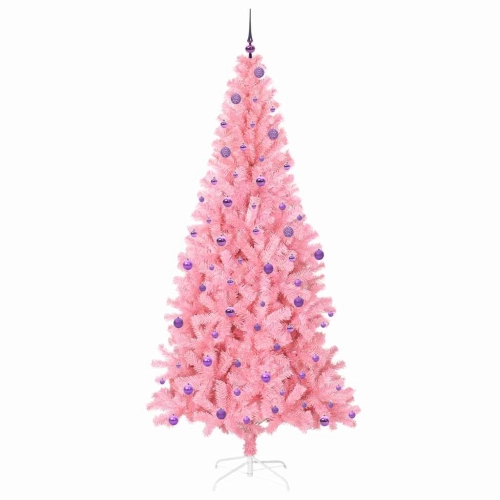 Ziemassvētku Eglīte Su 300 Led Ar Statīvu Rozā 240 Cm Pvc Vidaxl