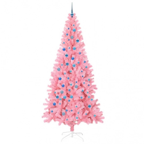 Ziemassvētku Eglīte Su 300 Led Ar Statīvu Rozā 240 Cm Pvc Vidaxl