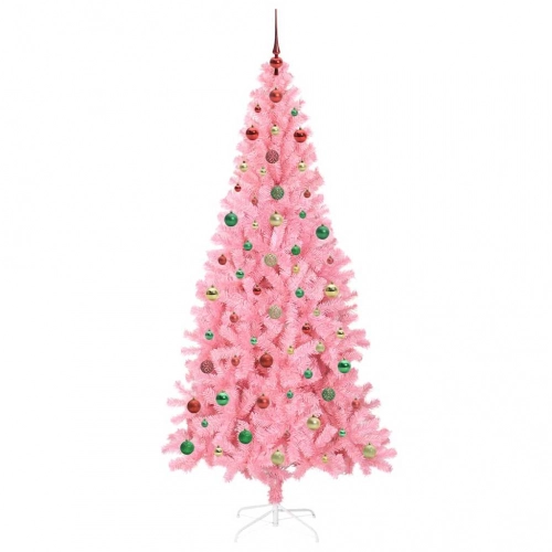 Ziemassvētku Eglīte Su 300 Led Ar Statīvu Rozā 240 Cm Pvc Vidaxl