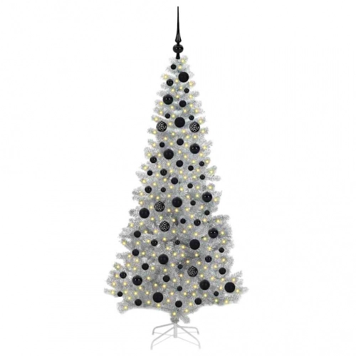 Ziemassvētku Eglīte Su 300 Led Ar Statīvu Sudraba 180 Cm Pet Vidaxl