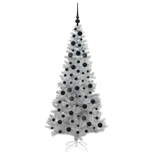 Ziemassvētku Eglīte Su 300 Led Ar Statīvu Sudraba 180 Cm Pet Vidaxl