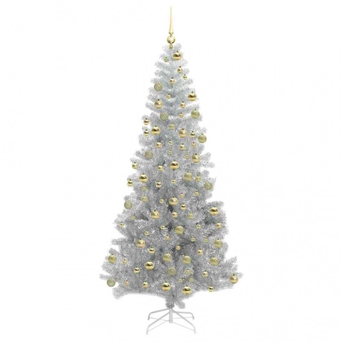 Ziemassvētku Eglīte Su 300 Led Ar Statīvu Sudraba 180 Cm Pet Vidaxl
