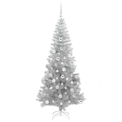 Ziemassvētku Eglīte Su 300 Led Ar Statīvu Sudraba 180 Cm Pet Vidaxl