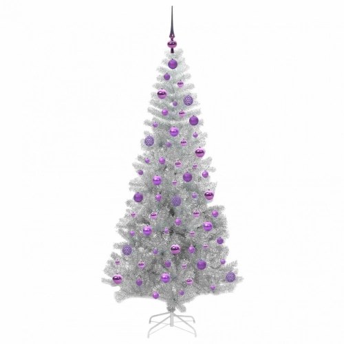 Ziemassvētku Eglīte Su 300 Led Ar Statīvu Sudraba 180 Cm Pet Vidaxl