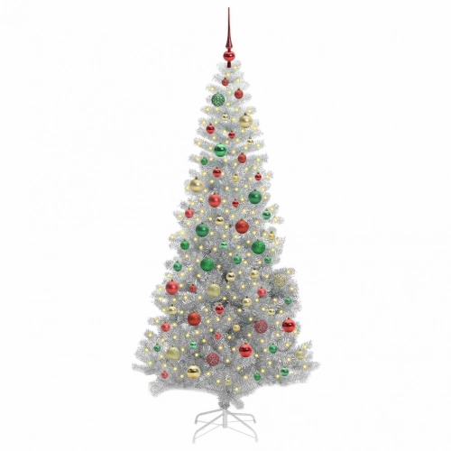 Ziemassvētku Eglīte Su 300 Led Ar Statīvu Sudraba 180 Cm Pet Vidaxl