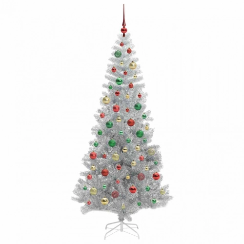 Ziemassvētku Eglīte Su 300 Led Ar Statīvu Sudraba 180 Cm Pet Vidaxl
