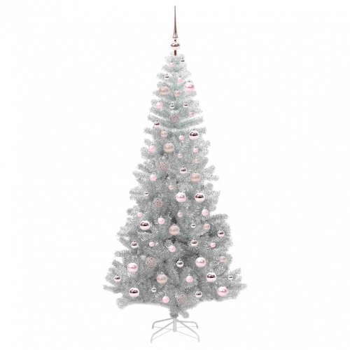 Ziemassvētku Eglīte Su 300 Led Ar Statīvu Sudraba 180 Cm Pet Vidaxl