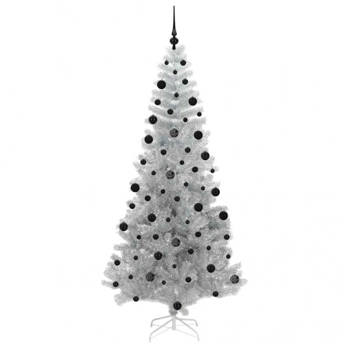 Ziemassvētku Eglīte Su 300 Led Ar Statīvu Sudraba 210 Cm Pet Vidaxl