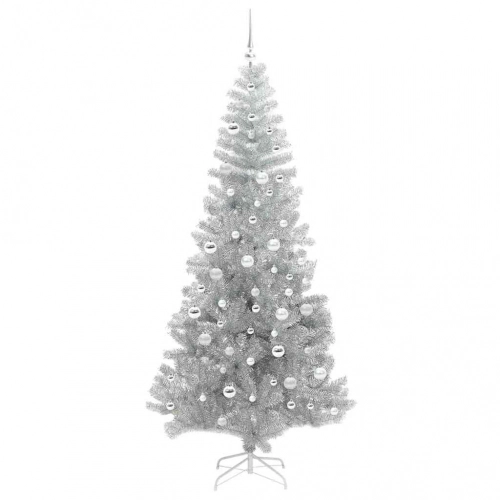 Ziemassvētku Eglīte Su 300 Led Ar Statīvu Sudraba 210 Cm Pet Vidaxl