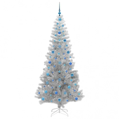 Ziemassvētku Eglīte Su 300 Led Ar Statīvu Sudraba 210 Cm Pet Vidaxl