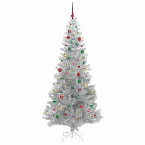 Ziemassvētku Eglīte Su 300 Led Ar Statīvu Sudraba 210 Cm Pet Vidaxl