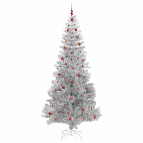 Ziemassvētku Eglīte Su 300 Led Ar Statīvu Sudraba 240 Cm Pet Vidaxl