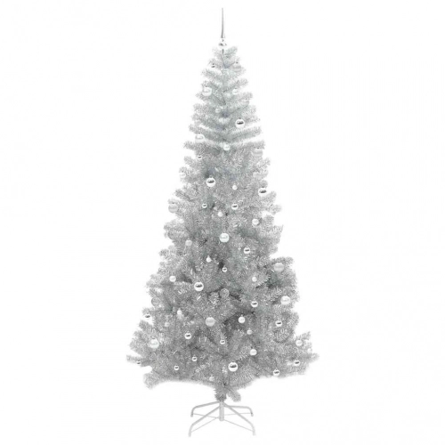 Ziemassvētku Eglīte Su 300 Led Ar Statīvu Sudraba 240 Cm Pet Vidaxl