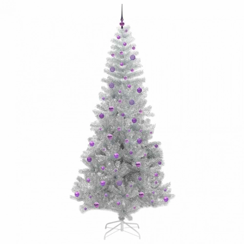 Ziemassvētku Eglīte Su 300 Led Ar Statīvu Sudraba 240 Cm Pet Vidaxl