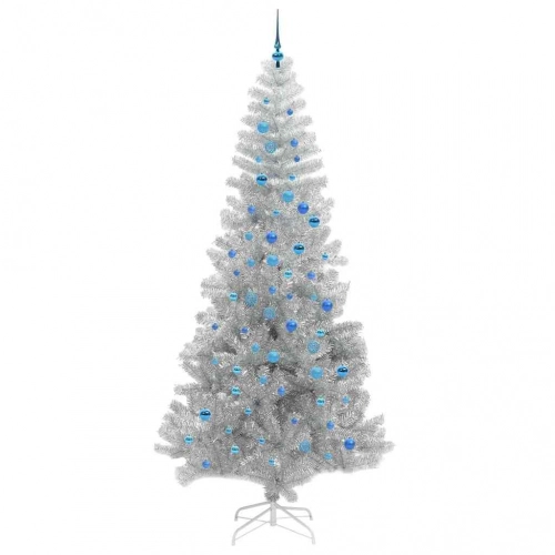 Ziemassvētku Eglīte Su 300 Led Ar Statīvu Sudraba 240 Cm Pet Vidaxl