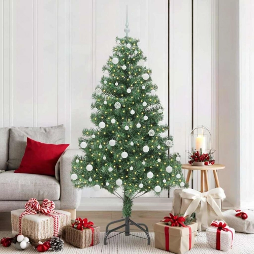 Ziemassvētku Eglīte Su 300 Led Ar Statīvu Zaļa 180 Cm Pvc Vidaxl