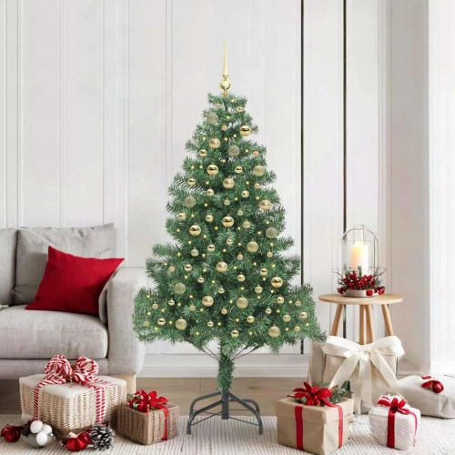 Ziemassvētku Eglīte Su 300 Led Ar Statīvu Zaļa 180 Cm Pvc Vidaxl