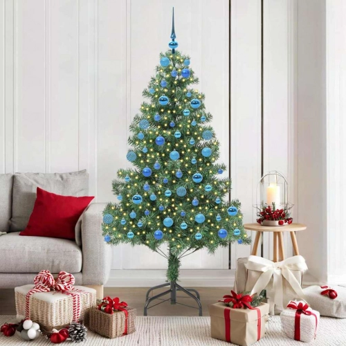 Ziemassvētku Eglīte Su 300 Led Ar Statīvu Zaļa 180 Cm Pvc Vidaxl