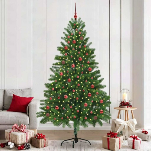 Ziemassvētku Eglīte Su 300 Led Ar Statīvu Zaļa 210 Cm Pe Vidaxl
