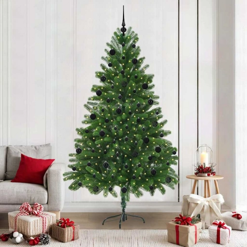 Ziemassvētku Eglīte Su 300 Led Ar Statīvu Zaļa 210 Cm Pe Vidaxl