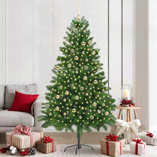 Ziemassvētku Eglīte Su 300 Led Ar Statīvu Zaļa 210 Cm Pe Vidaxl