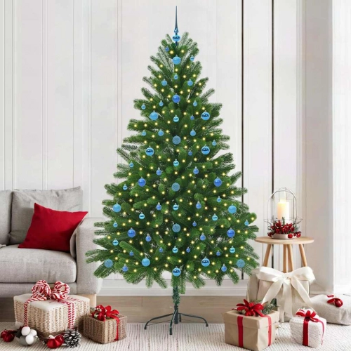 Ziemassvētku Eglīte Su 300 Led Ar Statīvu Zaļa 210 Cm Pe Vidaxl