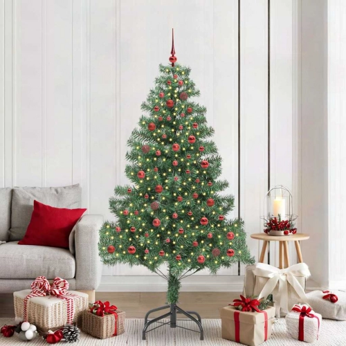 Ziemassvētku Eglīte Su 300 Led Ar Statīvu Zaļa 210 Cm Pvc Vidaxl