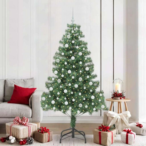 Ziemassvētku Eglīte Su 300 Led Ar Statīvu Zaļa 210 Cm Pvc Vidaxl