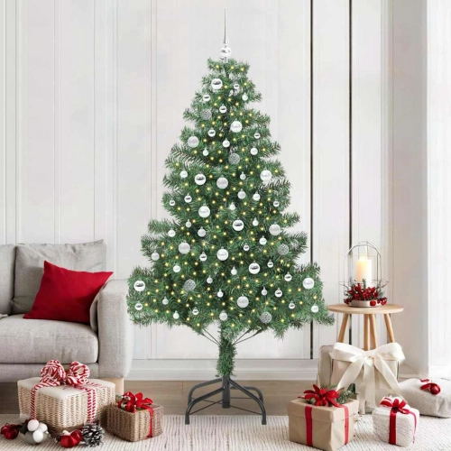 Ziemassvētku Eglīte Su 300 Led Ar Statīvu Zaļa 210 Cm Pvc Vidaxl