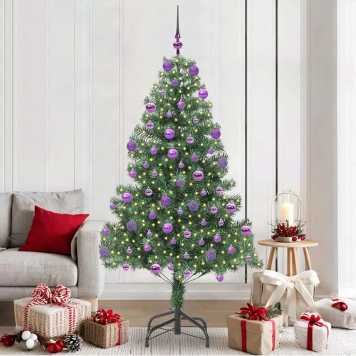 Ziemassvētku Eglīte Su 300 Led Ar Statīvu Zaļa 210 Cm Pvc Vidaxl