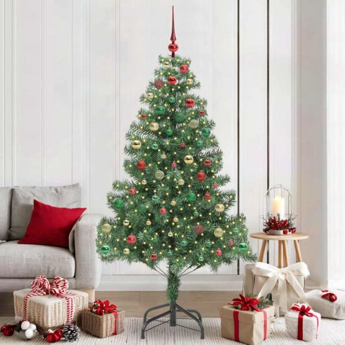 Ziemassvētku Eglīte Su 300 Led Ar Statīvu Zaļa 210 Cm Pvc Vidaxl