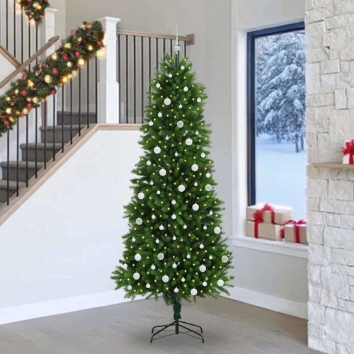 Ziemassvētku Eglīte Su 300 Led Ar Statīvu Zaļa 240 Cm Pe Vidaxl