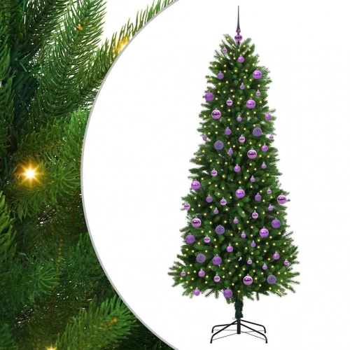 Ziemassvētku Eglīte Su 300 Led Ar Statīvu Zaļa 240 Cm Pe Vidaxl