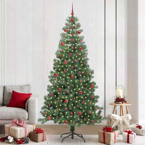 Ziemassvētku Eglīte Su 300 Led Ar Statīvu Zaļa 240 Cm Pvc Vidaxl